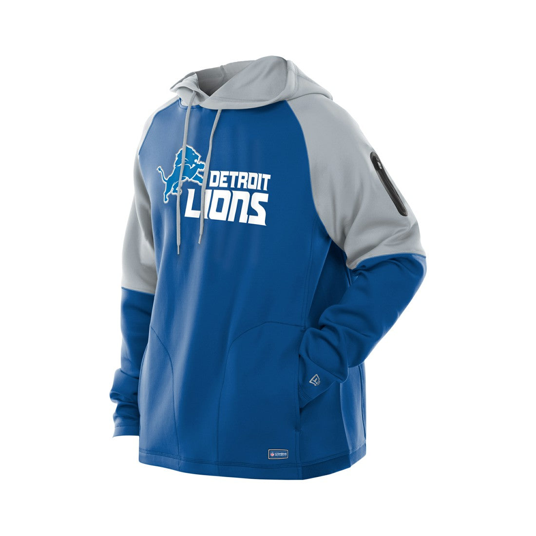 Detroit Lions New Era Combine Authentic Color Block Raglan Pullover Hoodie - Blue for sale