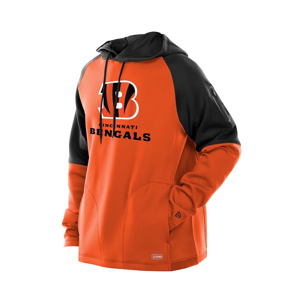 Cincinnati Bengals New Era Combine Authentic Color Block Raglan Pullover Hoodie - Orange cheap