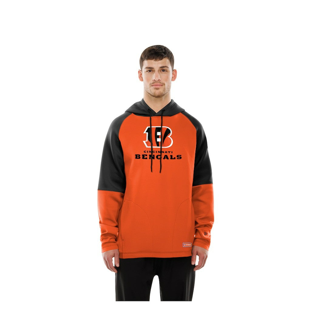 Cincinnati Bengals New Era Combine Authentic Color Block Raglan Pullover Hoodie - Orange cheap