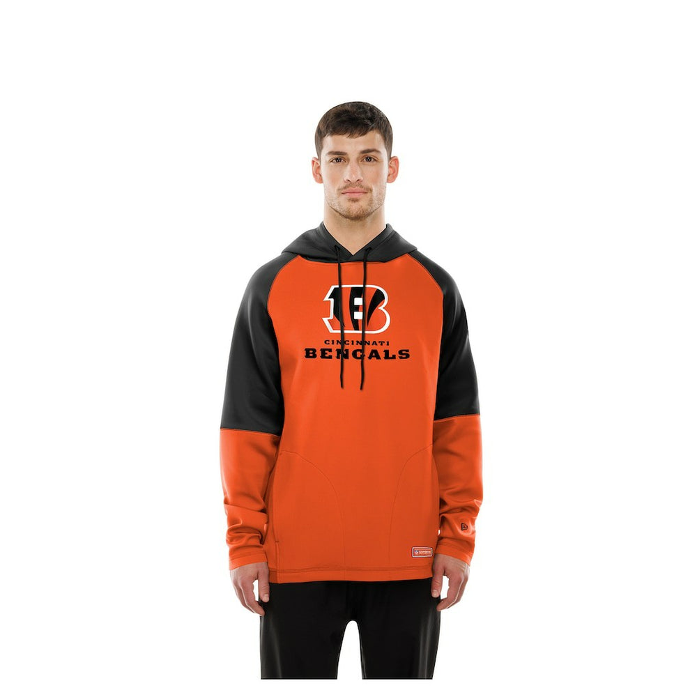 Cincinnati Bengals New Era Combine Authentic Color Block Raglan Pullover Hoodie - Orange cheap