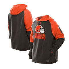 Cleveland Browns New Era Combine Authentic Color Block Raglan Pullover Hoodie - Brown sale