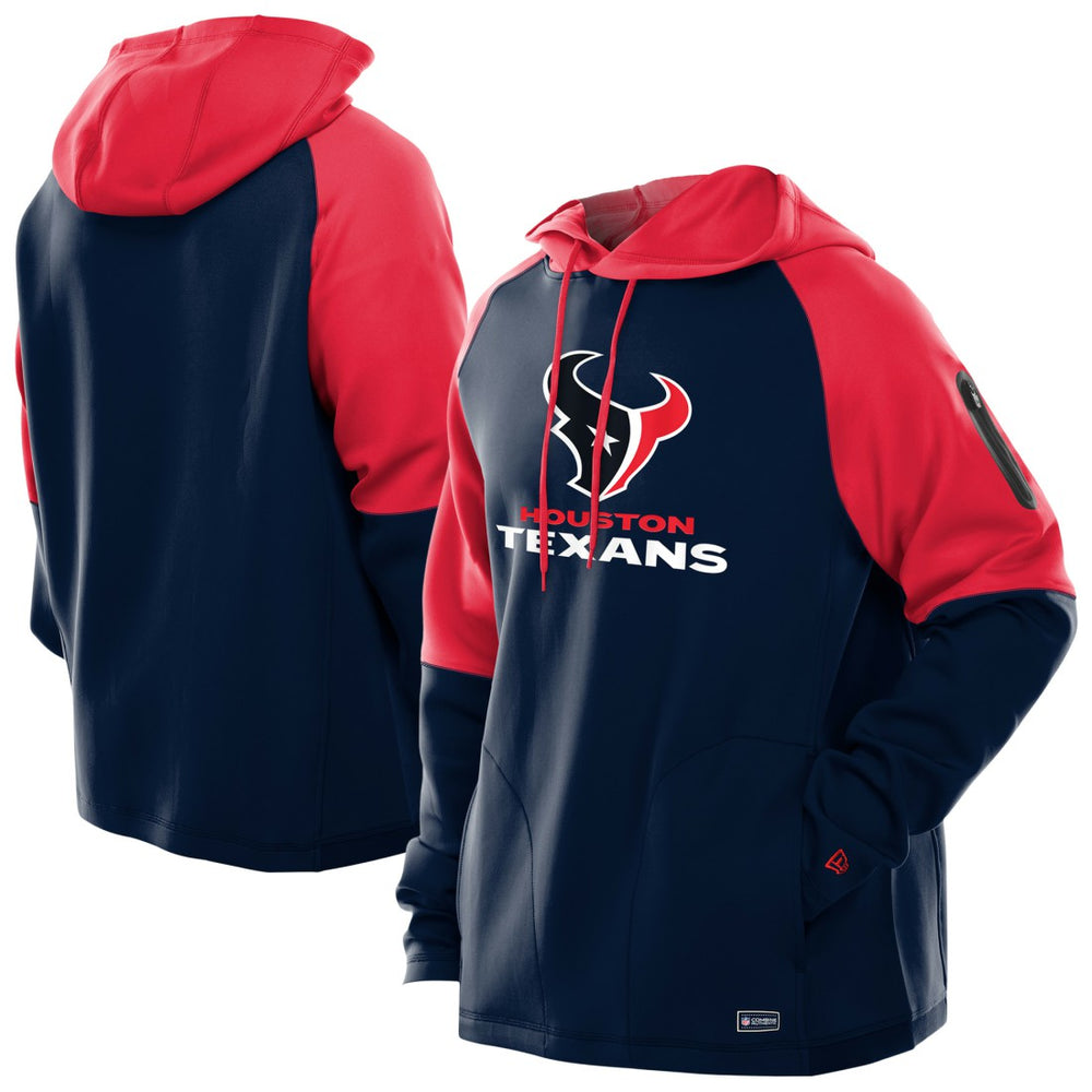 Houston Texans New Era Combine Authentic Color Block Raglan Pullover Hoodie - Navy online
