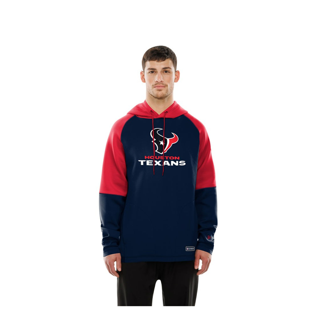 Houston Texans New Era Combine Authentic Color Block Raglan Pullover Hoodie - Navy online