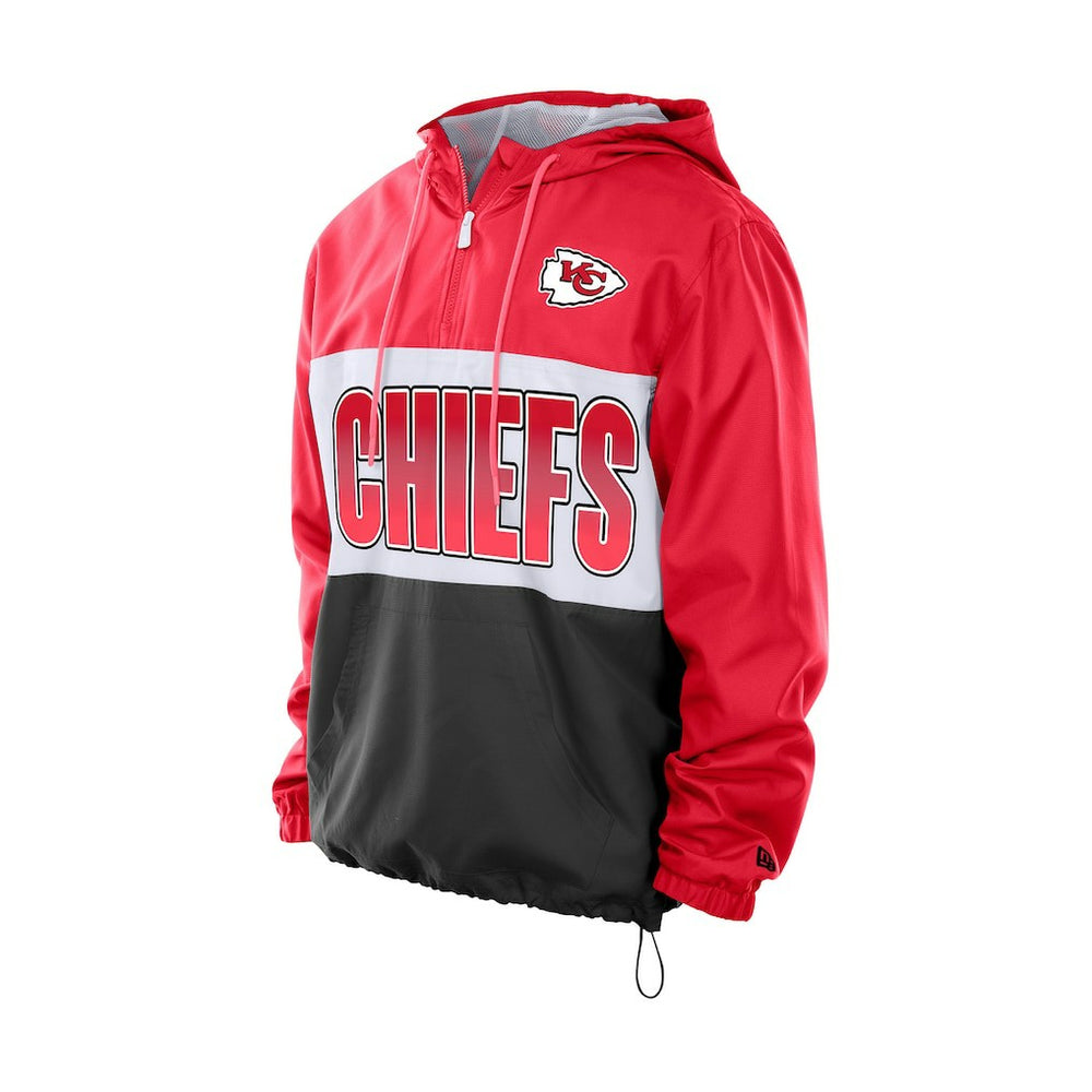 Kansas City Chiefs New Era Ripstop Quarter-Zip Hooded Windbreaker - Red cheap