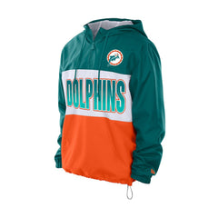 Miami Dolphins New Era Ripstop Quarter-Zip Hooded Windbreaker - Aqua outlet