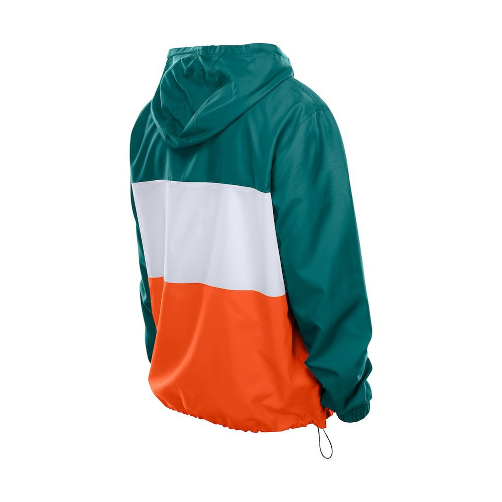 Miami Dolphins New Era Ripstop Quarter-Zip Hooded Windbreaker - Aqua outlet