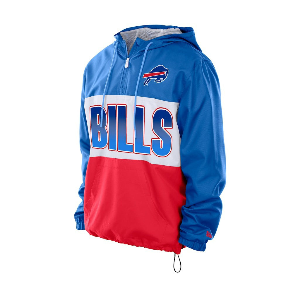 Buffalo Bills New Era Ripstop Quarter-Zip Hooded Windbreaker - Royal on sale
