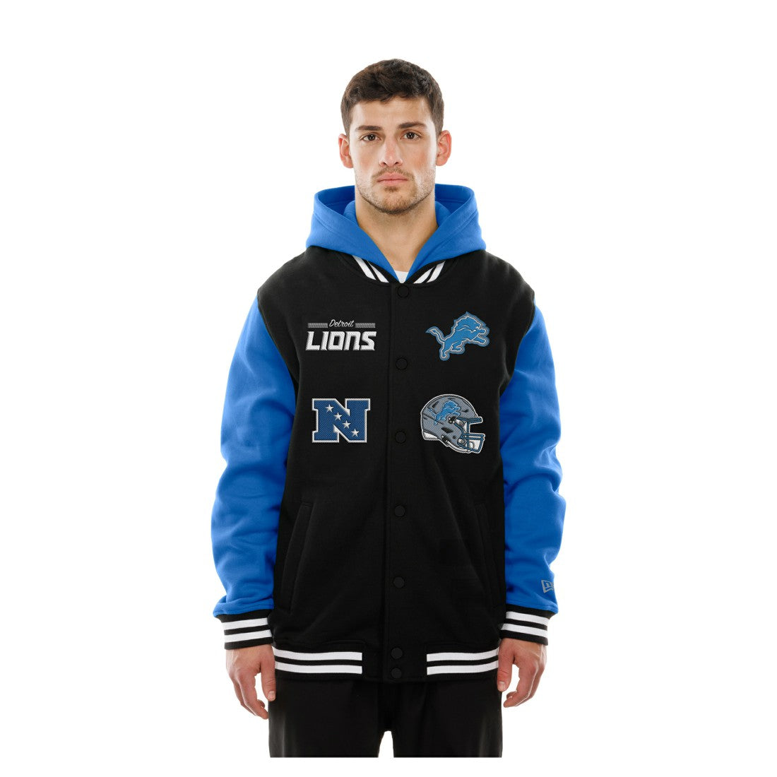 Detroit Lions New Era Full-Snap Fleece Hoodie Jacket - Black online