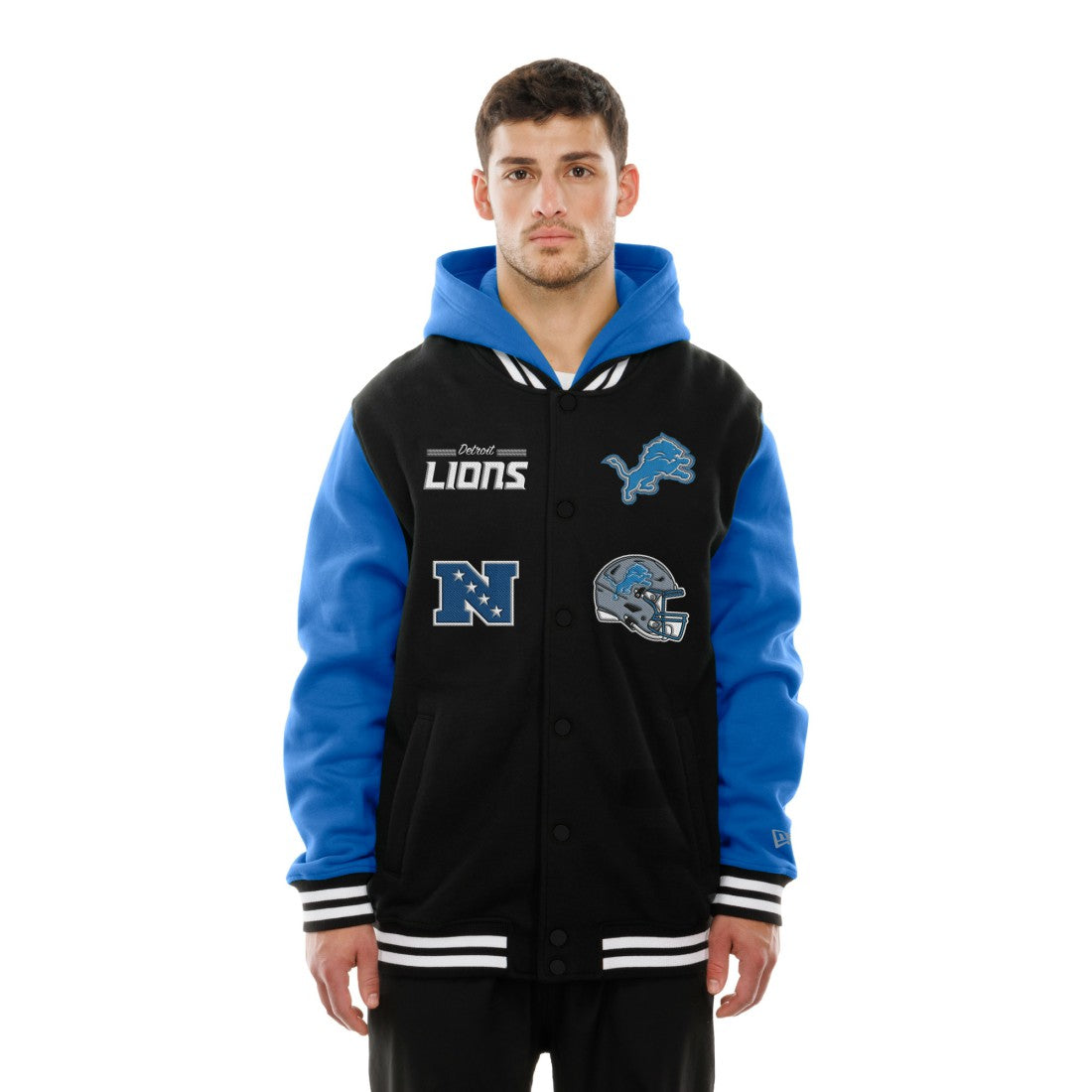 Detroit Lions New Era Full-Snap Fleece Hoodie Jacket - Black online