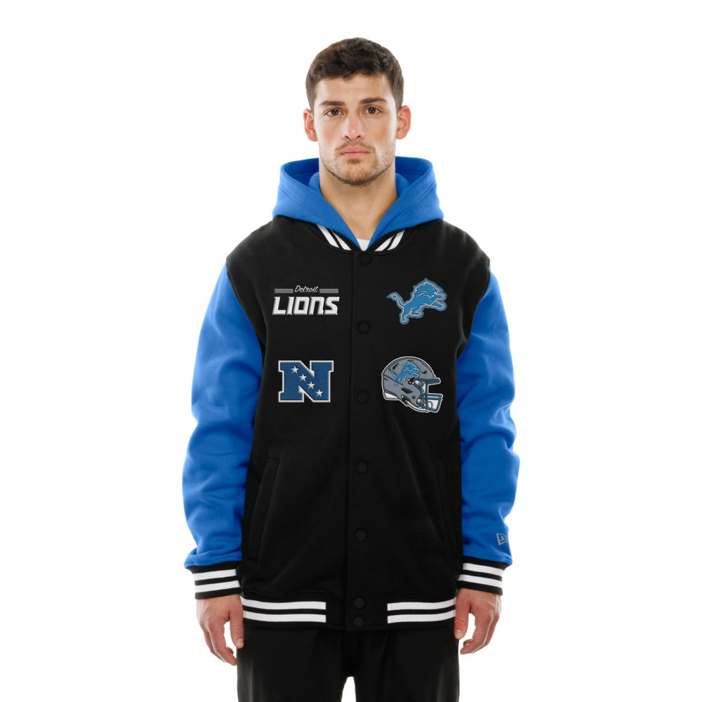Detroit Lions New Era Full-Snap Fleece Hoodie Jacket - Black online