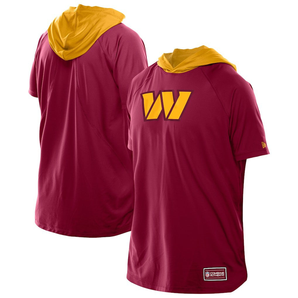 Washington Commanders New Era Combine Authentic Hooded Raglan Short-Sleeve T-Shirt - Scarlet on sale