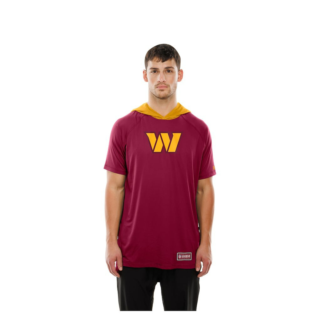 Washington Commanders New Era Combine Authentic Hooded Raglan Short-Sleeve T-Shirt - Scarlet on sale