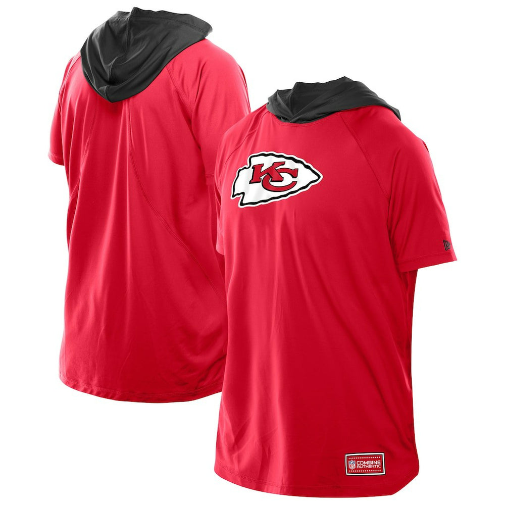 Kansas City Chiefs New Era Combine Authentic Hooded Raglan Short-Sleeve T-Shirt - Red cheap