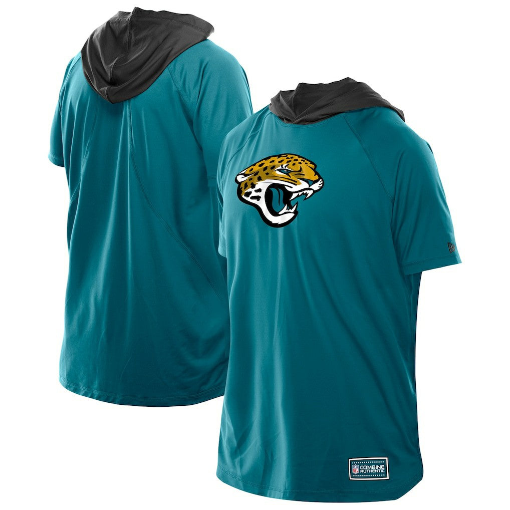 Jacksonville Jaguars New Era Combine Authentic Hooded Raglan Short-Sleeve T-Shirt - Teal cheap