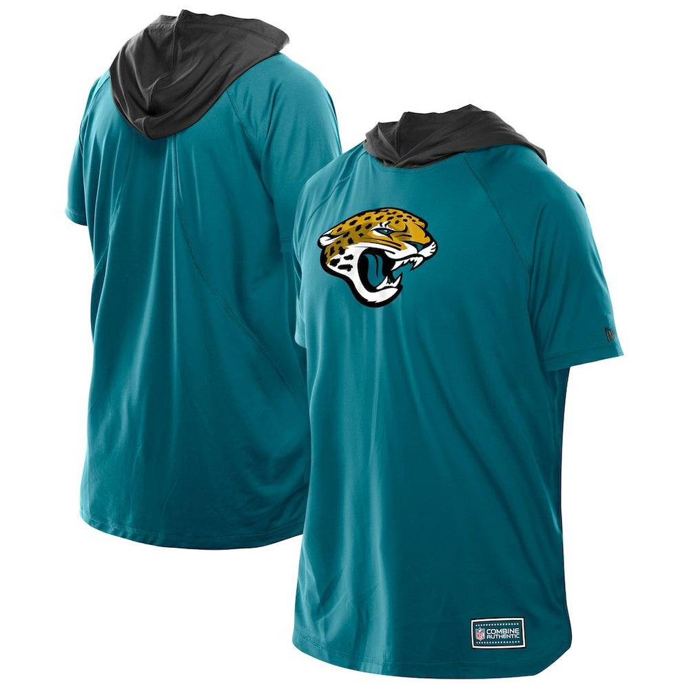 Jacksonville Jaguars New Era Combine Authentic Hooded Raglan Short-Sleeve T-Shirt - Teal cheap