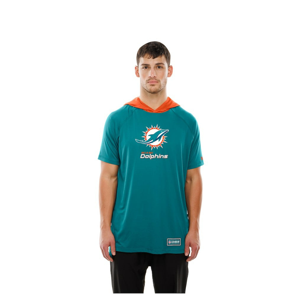 Miami Dolphins New Era Combine Authentic Hooded Raglan Short-Sleeve T-Shirt - Aqua outlet