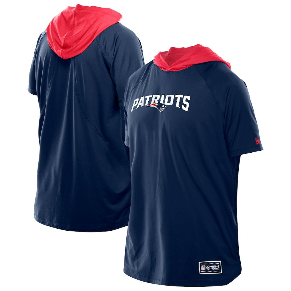 New England Patriots New Era Combine Authentic Hooded Raglan Short-Sleeve T-Shirt - Navy for sale
