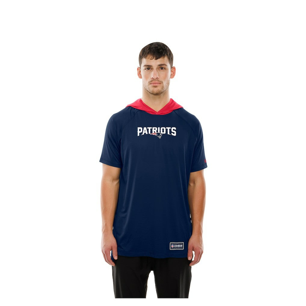 New England Patriots New Era Combine Authentic Hooded Raglan Short-Sleeve T-Shirt - Navy for sale