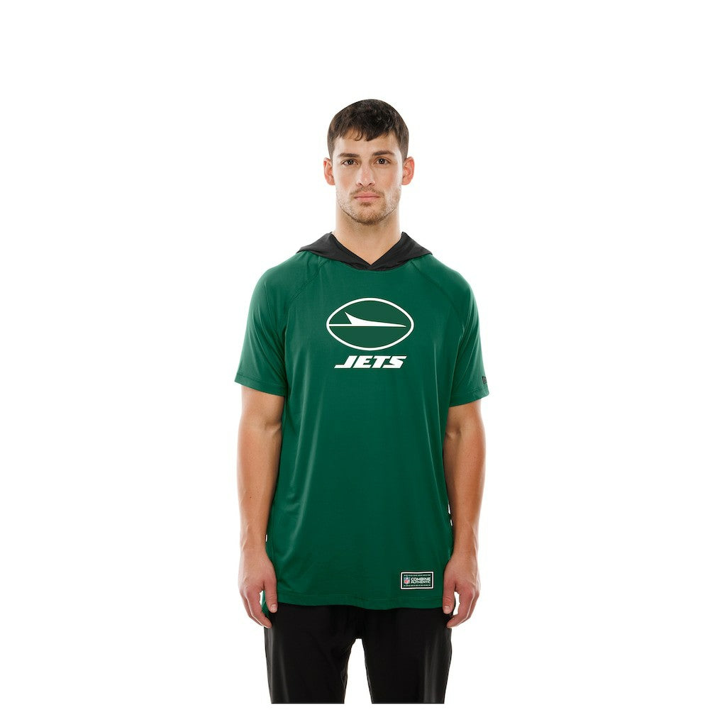 New York Jets New Era Combine Authentic Hooded Raglan Short-Sleeve T-Shirt - Green outlet