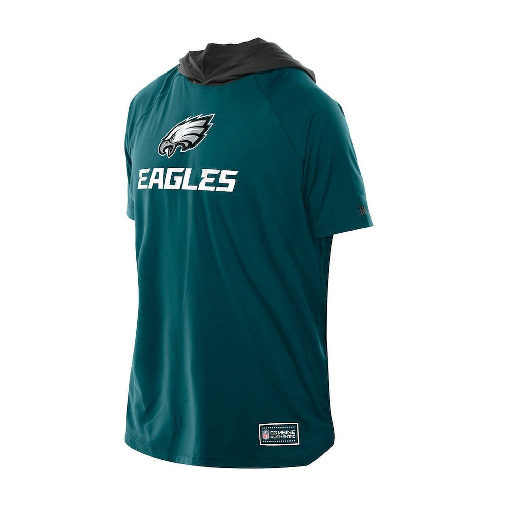 Philadelphia Eagles New Era Combine Authentic Hooded Raglan Short-Sleeve T-Shirt - Midnight Green discount