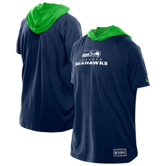 Seattle Seahawks New Era Combine Authentic Hooded Raglan Short-Sleeve T-Shirt - College Navy for sale