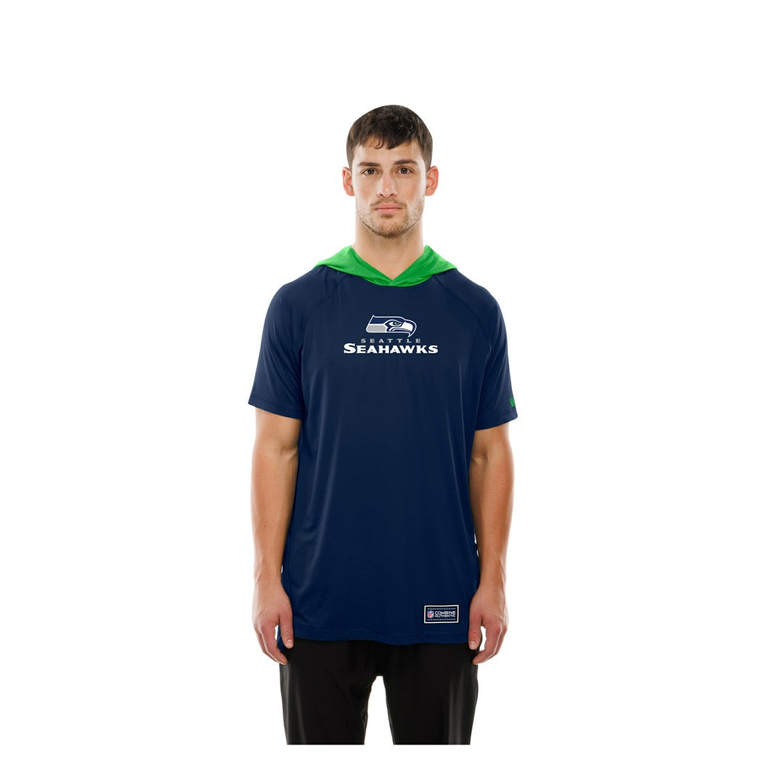 Seattle Seahawks New Era Combine Authentic Hooded Raglan Short-Sleeve T-Shirt - College Navy for sale