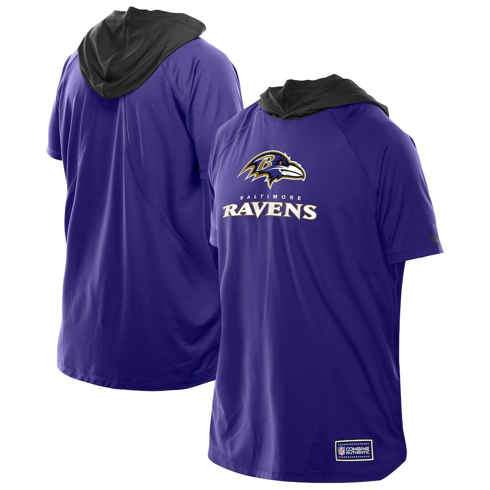 Baltimore Ravens New Era Combine Authentic Hooded Raglan Short-Sleeve T-Shirt - Purple on sale