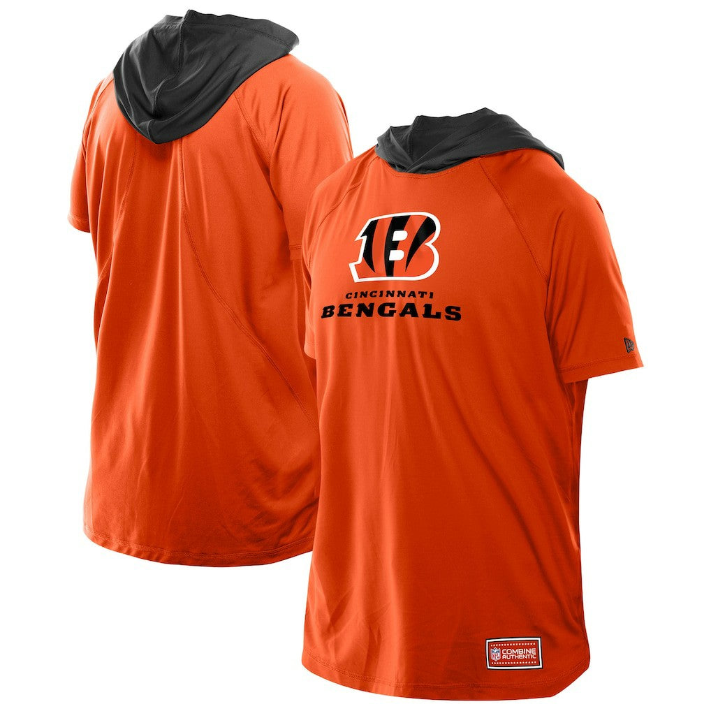 Cincinnati Bengals New Era Combine Authentic Hooded Raglan Short-Sleeve T-Shirt - Orange discount