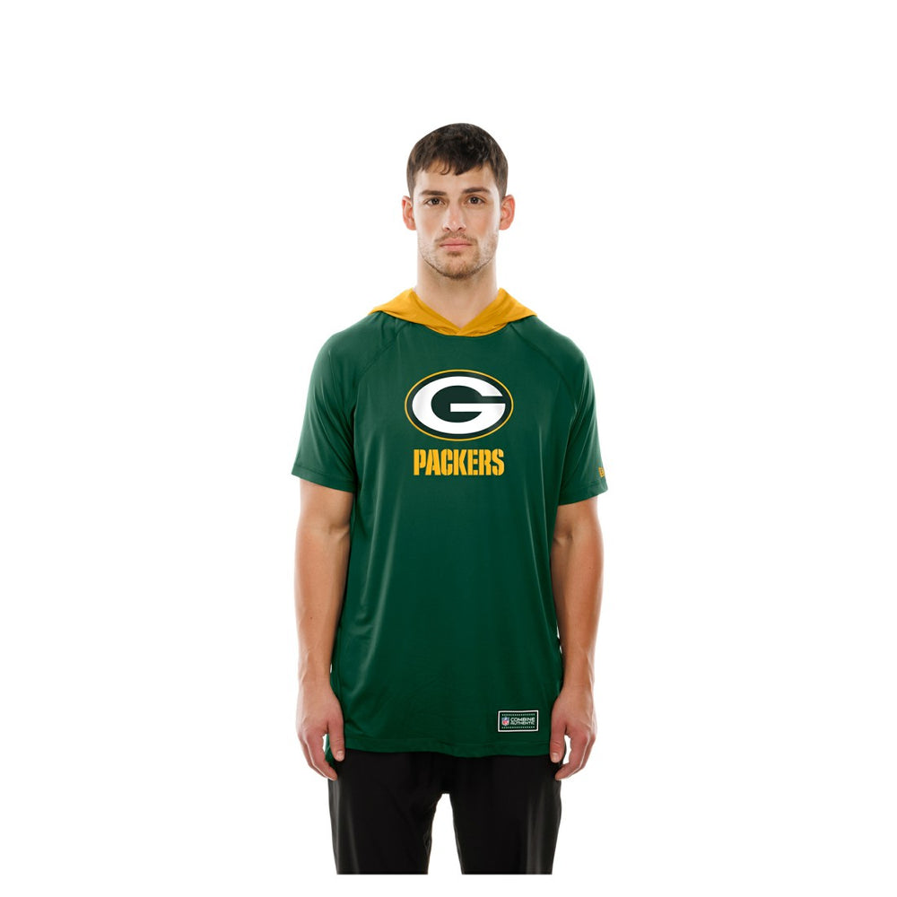 Green Bay Packers New Era Combine Authentic Hooded Raglan Short-Sleeve T-Shirt - Green discount