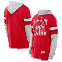 Kansas City Chiefs New Era Twofer Layered Long Sleeve Hoodie T-Shirt - Red on sale