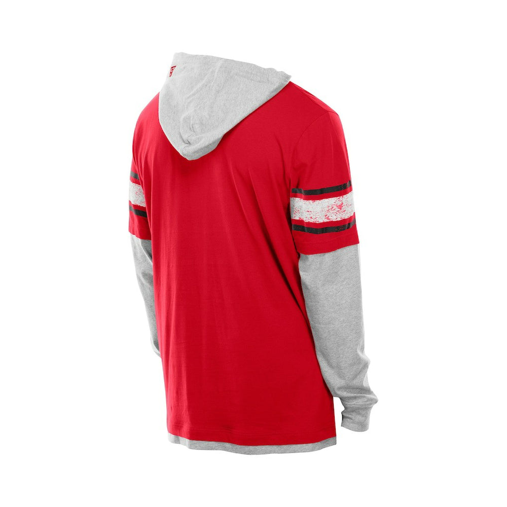 Kansas City Chiefs New Era Twofer Layered Long Sleeve Hoodie T-Shirt - Red on sale