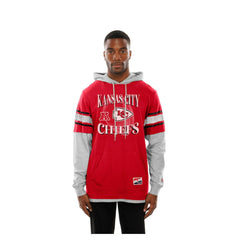 Kansas City Chiefs New Era Twofer Layered Long Sleeve Hoodie T-Shirt - Red on sale