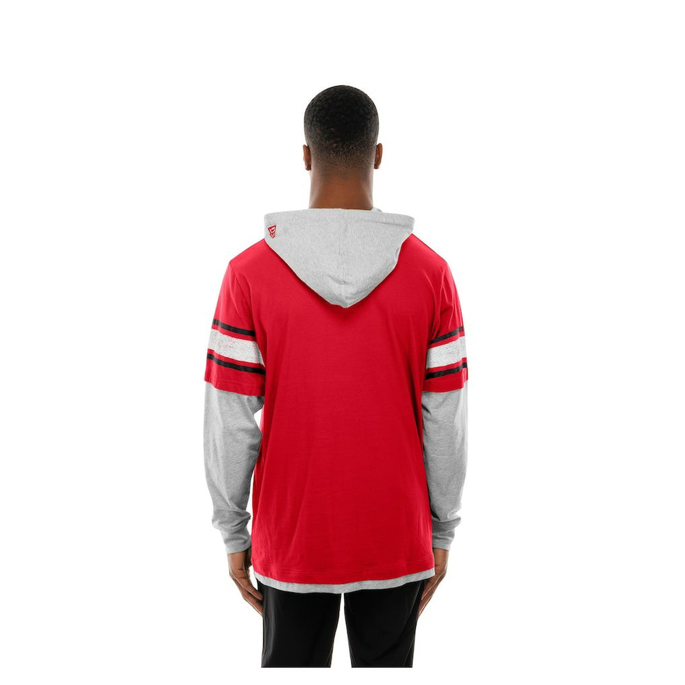 Kansas City Chiefs New Era Twofer Layered Long Sleeve Hoodie T-Shirt - Red on sale