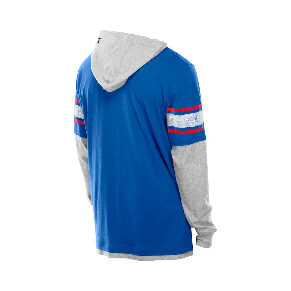 New York Giants New Era Twofer Layered Long Sleeve Hoodie T-Shirt - Royal outlet
