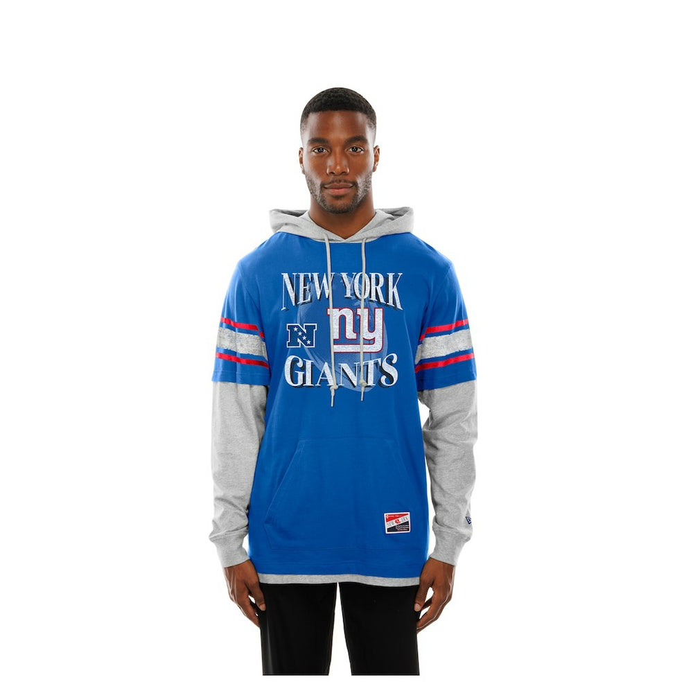 New York Giants New Era Twofer Layered Long Sleeve Hoodie T-Shirt - Royal outlet