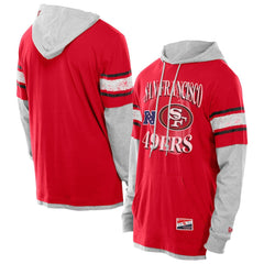 San Francisco 49ers New Era Twofer Layered Long Sleeve Hoodie T-Shirt - Scarlet online
