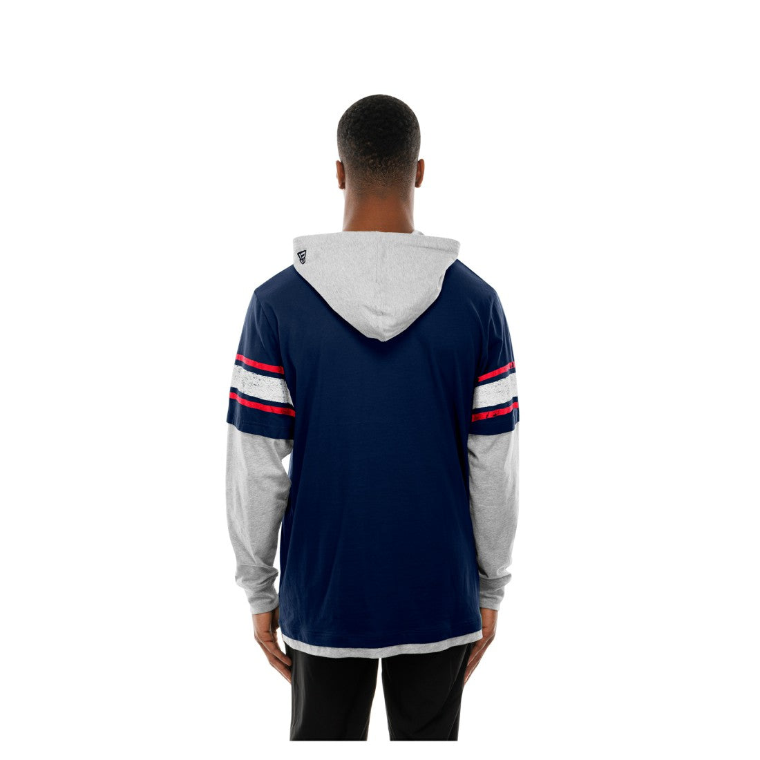 Houston Texans New Era Twofer Layered Long Sleeve Hoodie T-Shirt - Navy for sale