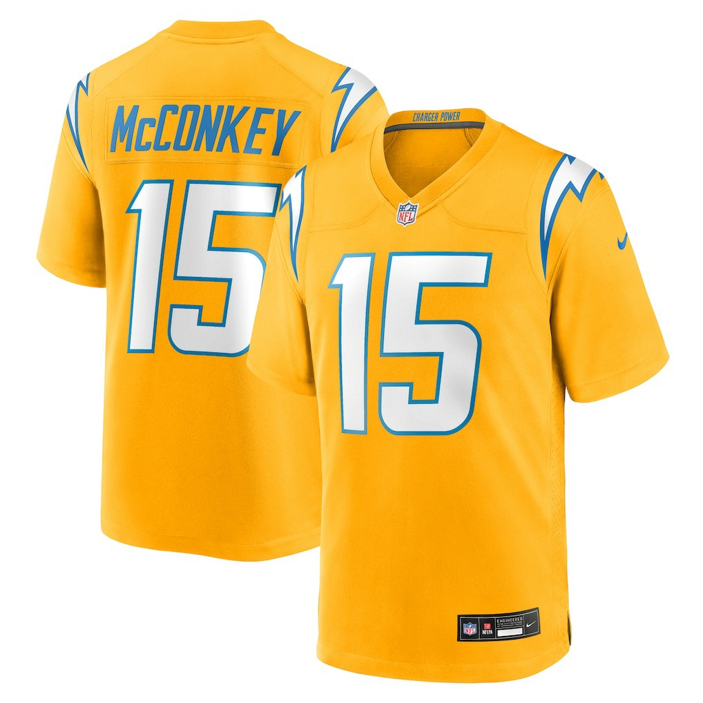 Ladd McConkey Los Angeles Chargers Alternate Charger Power Game Player Jersey - Gold | Nike sale