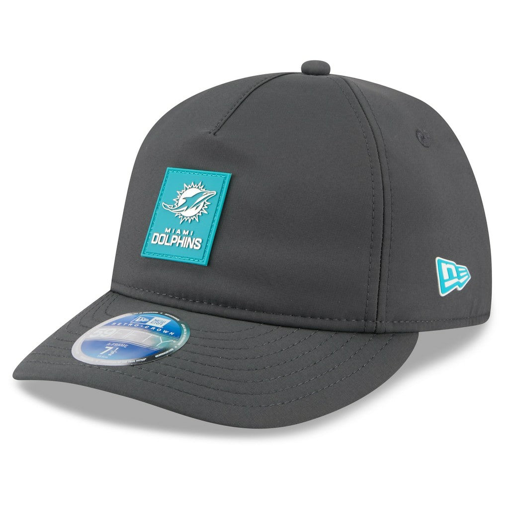Miami Dolphins New Era 2025 Sideline Cold Weather Retro Crown 59FIFTY Fitted Hat - Charcoal online