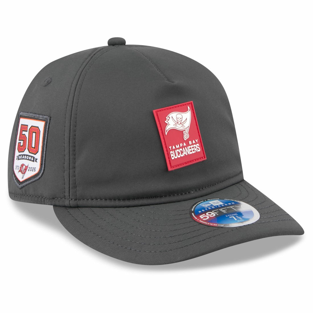 Tampa Bay Buccaneers New Era 2025 Sideline Cold Weather Retro Crown 59FIFTY Fitted Hat - Charcoal on sale