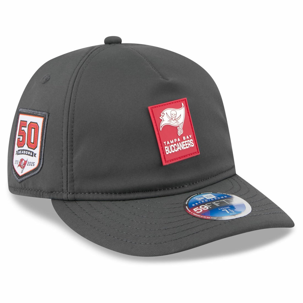 Tampa Bay Buccaneers New Era 2025 Sideline Cold Weather Retro Crown 59FIFTY Fitted Hat - Charcoal on sale