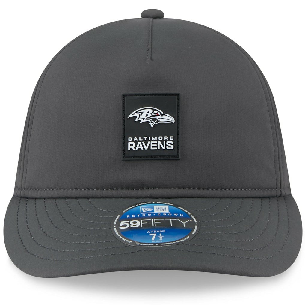 Baltimore Ravens New Era 2025 Sideline Cold Weather Retro Crown 59FIFTY Fitted Hat - Charcoal cheap