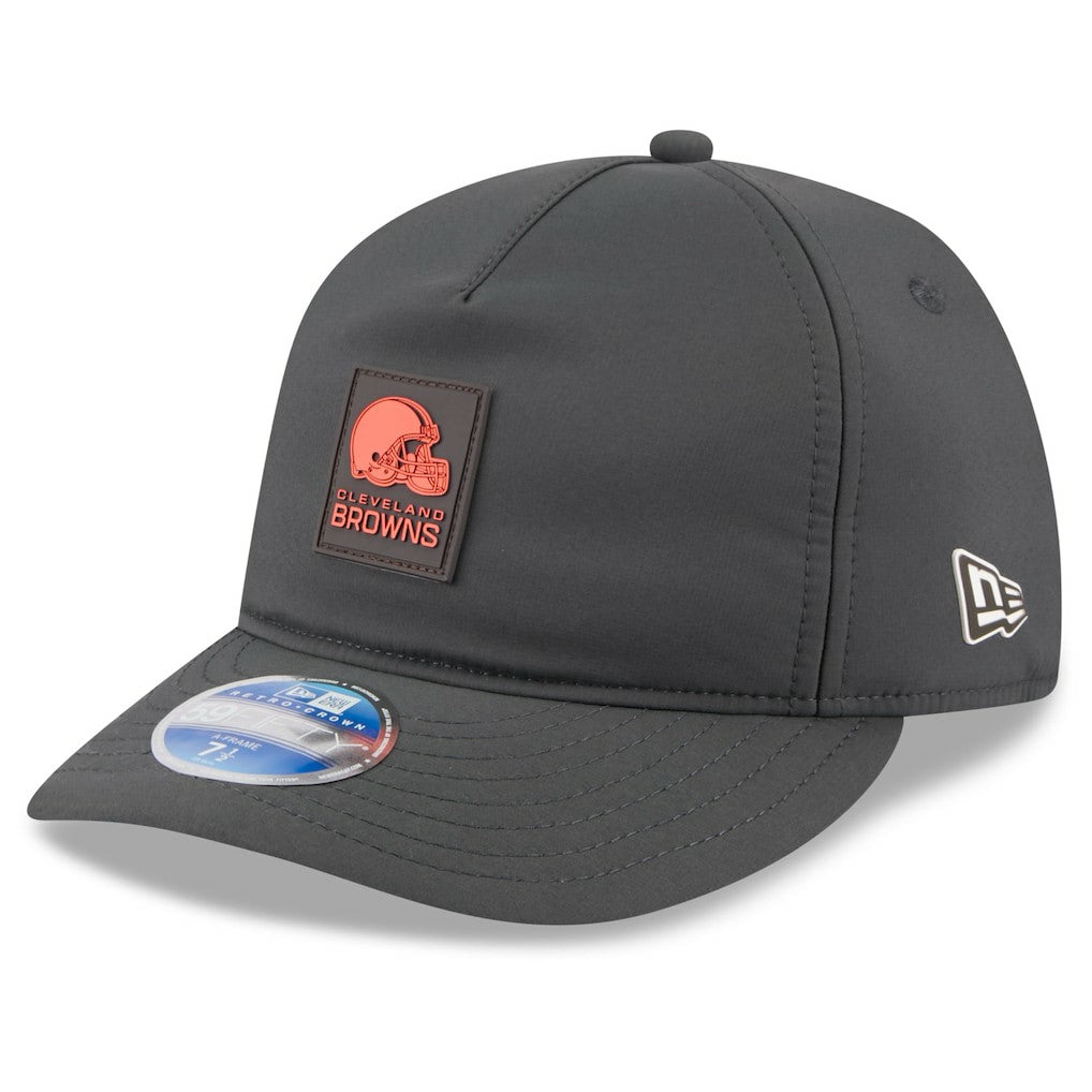 Cleveland Browns New Era 2025 Sideline Cold Weather Retro Crown 59FIFTY Fitted Hat - Charcoal discount