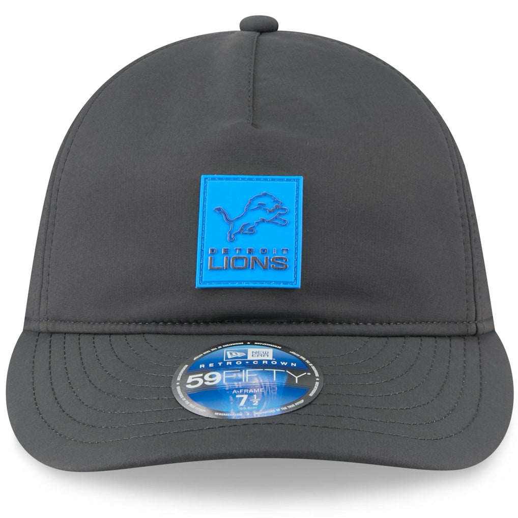 Detroit Lions New Era 2025 Sideline Cold Weather Retro Crown 59FIFTY Fitted Hat - Charcoal discount