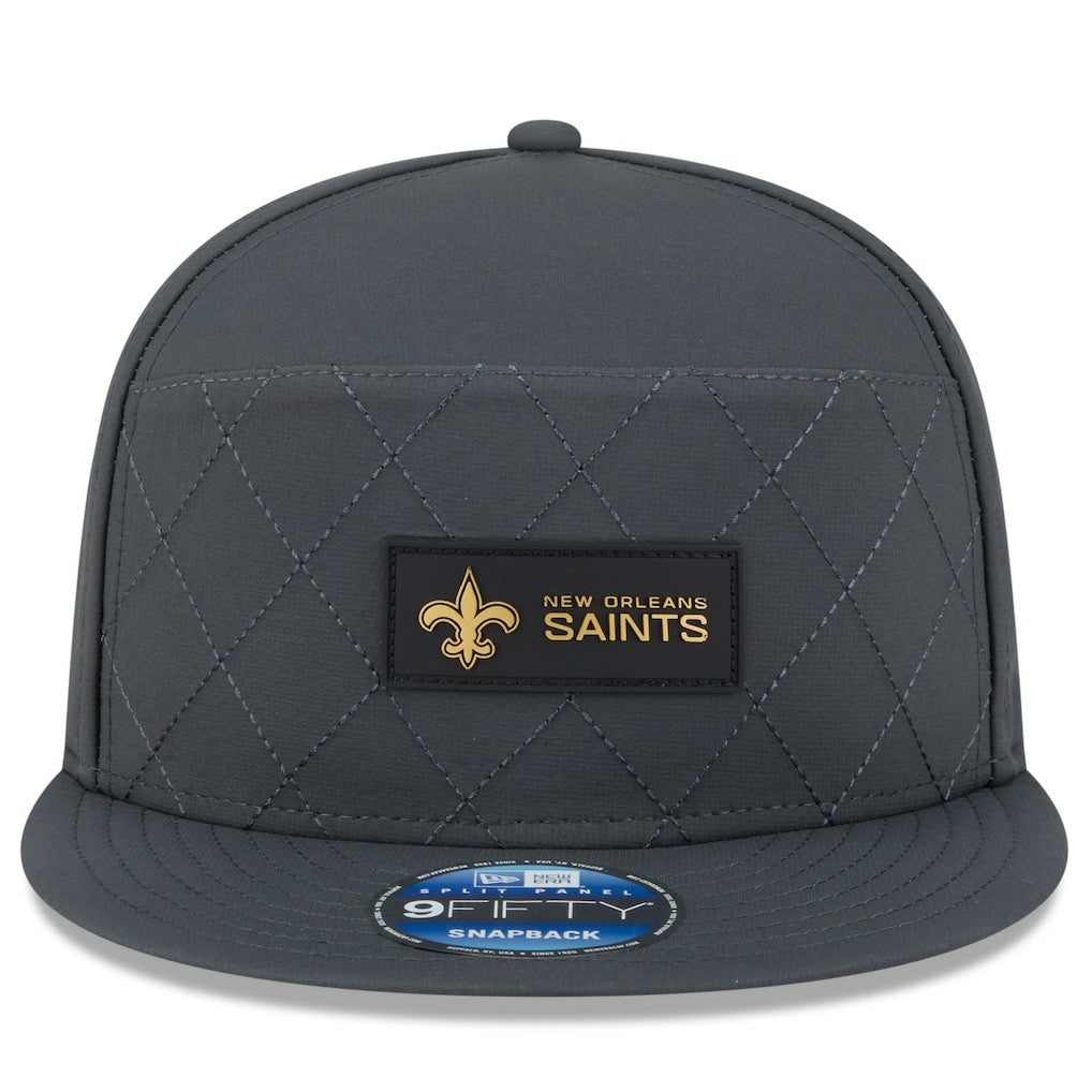 New Orleans Saints New Era 2025 Sideline Cold Weather Split Panel 9FIFTY Snapback Hat - Charcoal cheap