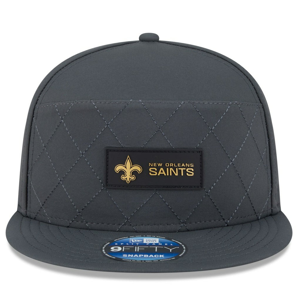 New Orleans Saints New Era 2025 Sideline Cold Weather Split Panel 9FIFTY Snapback Hat - Charcoal cheap