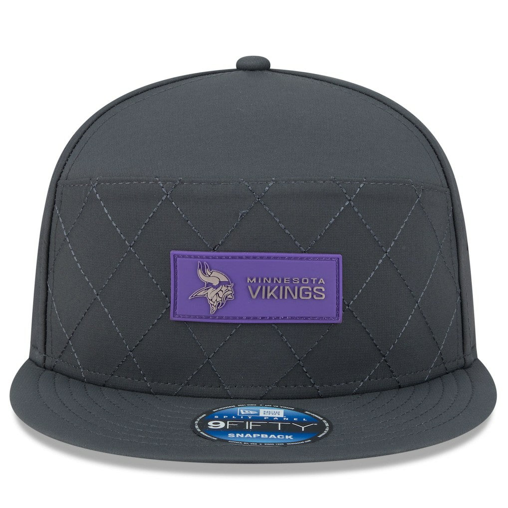 Minnesota Vikings New Era 2025 Sideline Cold Weather Split Panel 9FIFTY Snapback Hat - Charcoal cheap