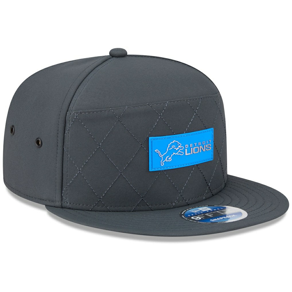 Detroit Lions New Era 2025 Sideline Cold Weather Split Panel 9FIFTY Snapback Hat - Charcoal sale