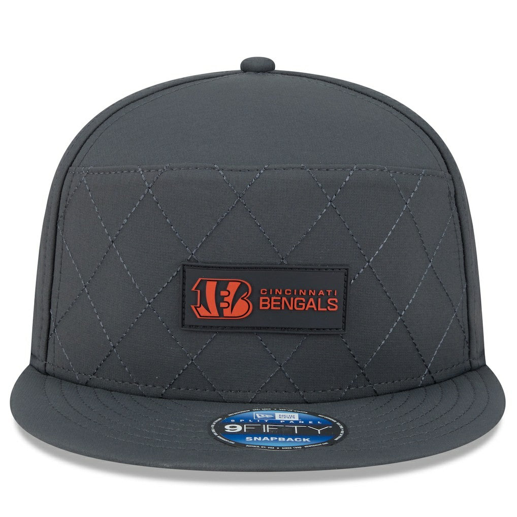 Cincinnati Bengals New Era 2025 Sideline Cold Weather Split Panel 9FIFTY Snapback Hat - Charcoal sale