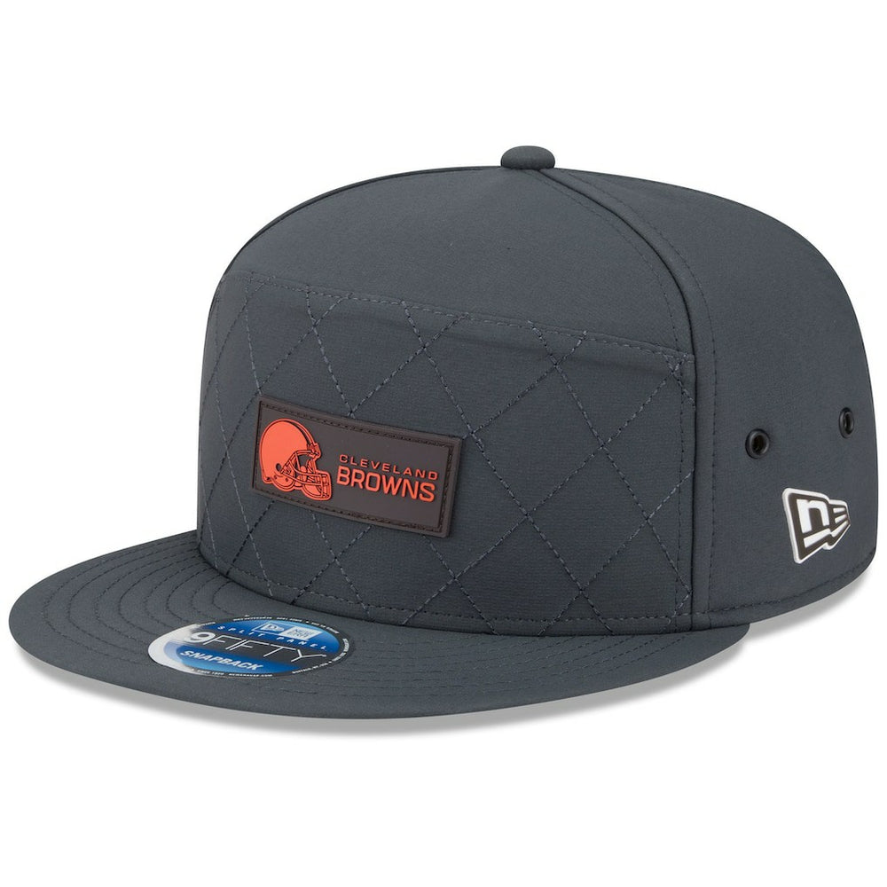 Cleveland Browns New Era 2025 Sideline Cold Weather Split Panel 9FIFTY Snapback Hat - Charcoal online